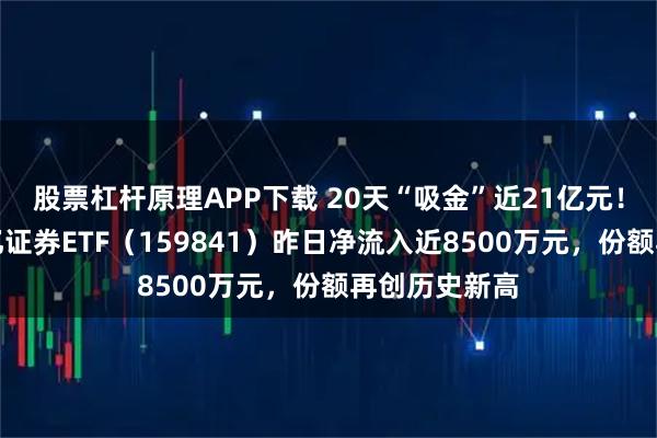 股票杠杆原理APP下载 20天“吸金”近21亿元！深市唯一百亿证券ETF（159841）昨日净流入近8500万元，份额再创历史新高