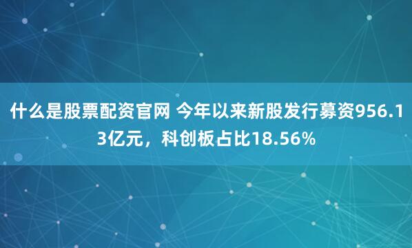 什么是股票配资官网 今年以来新股发行募资956.13亿元，科创板占比18.56%