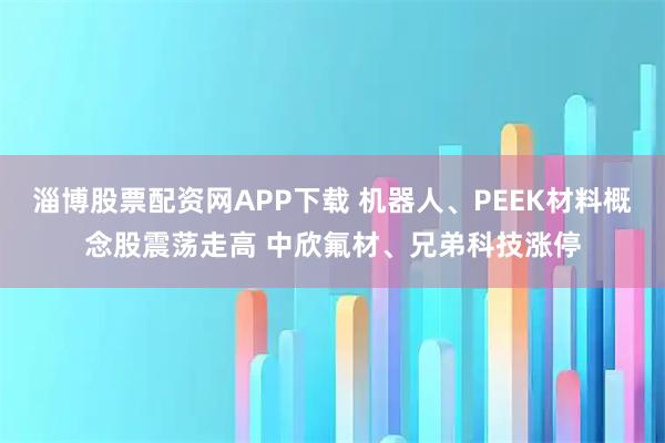 淄博股票配资网APP下载 机器人、PEEK材料概念股震荡走高 中欣氟材、兄弟科技涨停